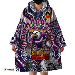custom naidoc week 2024 eagles wearable blanket hoodie mascot rugby dt02