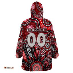 personalised saints naidoc week 2024 wearable blanket hoodie aussie aboriginal art dt02