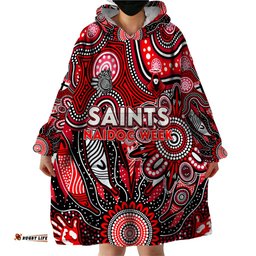 personalised saints naidoc week 2024 wearable blanket hoodie aussie aboriginal art dt02