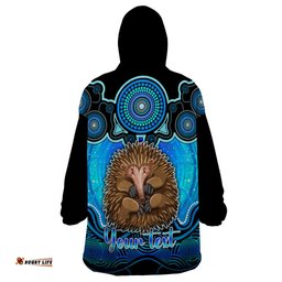 personalised australia virgo echidna zodiac wearable blanket hoodie auz astrology aboriginal aqua