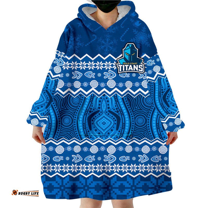 titans aboriginal gold coast christmas vibe wearable blanket hoodie