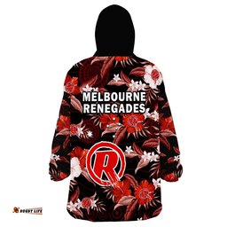 melbourne renegades cricket wearable blanket hoodie aboriginal art mix tropical flowers