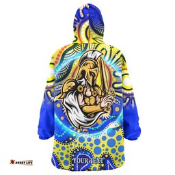 Gold Coast Titans Snug Hoodie - Custom Gold Coast Titans with Aboriginal Inspired Dot Painting Style Player And Number Oodie Blanket