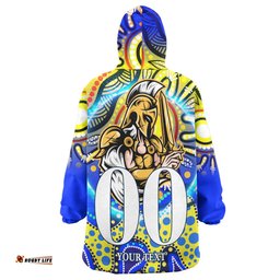 Gold Coast Titans Snug Hoodie - Custom Gold Coast Titans with Aboriginal Inspired Dot Painting Style Player And Number Oodie Blanket