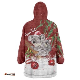 personalised aussie christmas wearable blanket hoodie mom baby koala