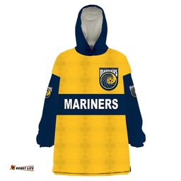 custom personalised central coast mariners wearable blanket hoodie soccer club original style gold