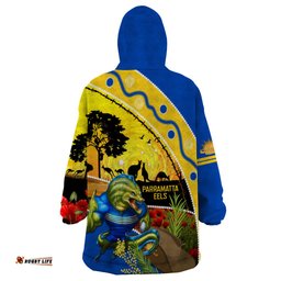 eels rugby anzac day wearable blanket hoodie parra mascot rosemary starry night