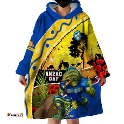 eels rugby anzac day wearable blanket hoodie parra mascot rosemary starry night