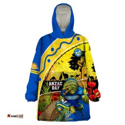 eels rugby anzac day wearable blanket hoodie parra mascot rosemary starry night