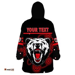 custom personalised the bears indigenous go north sydney wearable blanket hoodie