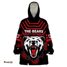 custom personalised the bears indigenous go north sydney wearable blanket hoodie