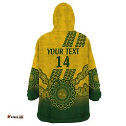 custom australia matildas wearable blanket hoodie aussie aboriginal gold version