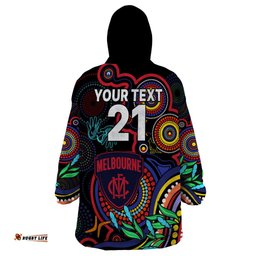 custom demons football aboriginal art wearable blanket hoodie naidoc indigenous tribal