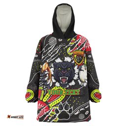 Penrith Panthers Custom Snug Hoodie - Mighty Black The Proud Of Penrith Panthers Indigenous Scratch Oodie