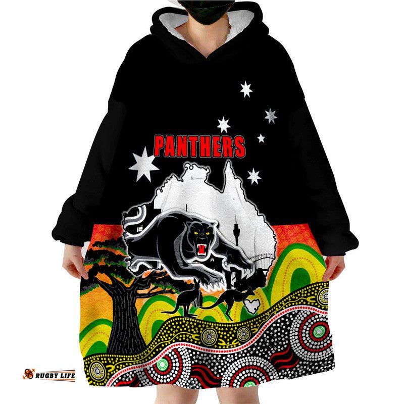 panther rugby wearable blanket hoodie australia day style