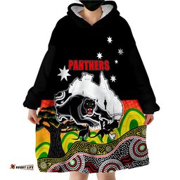 panther rugby wearable blanket hoodie australia day style