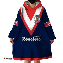 roosters rugby wearable blanket hoodie tricolours 1908 sporty version