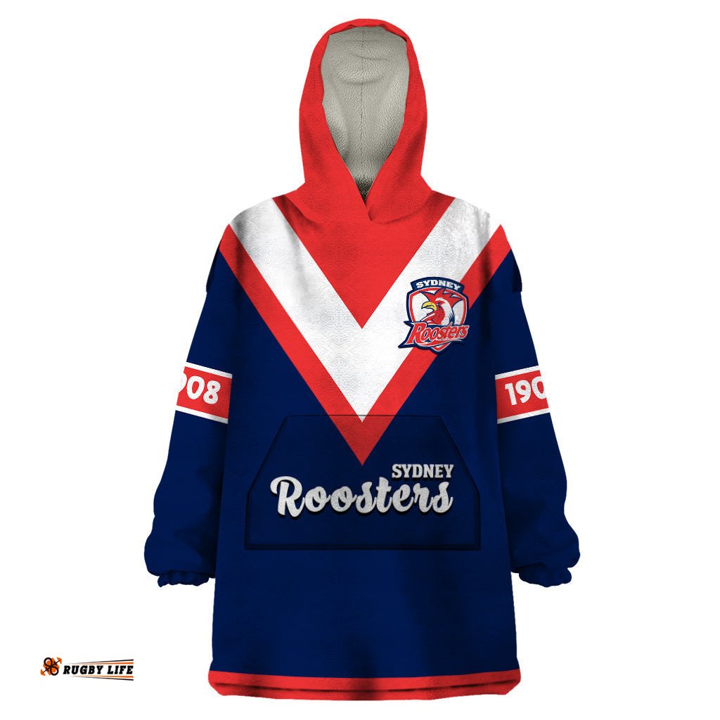 roosters rugby wearable blanket hoodie tricolours 1908 sporty version