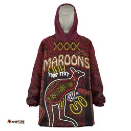 Cane Toads Snug Hoodie - Custom QLD Cane Toads Kangaroo With Aboriginal Inspired Culture Oodie Blanket