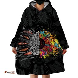 australia aboriginal wearable blanket hoodie autism its okay to be different