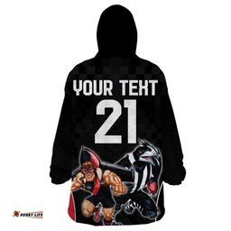 custom essendon and collingwood wearable blanket hoodie together sporty style