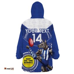 custom afl kangaroos naidoc week wearable blanket hoodie keep the fire burning indigenous art