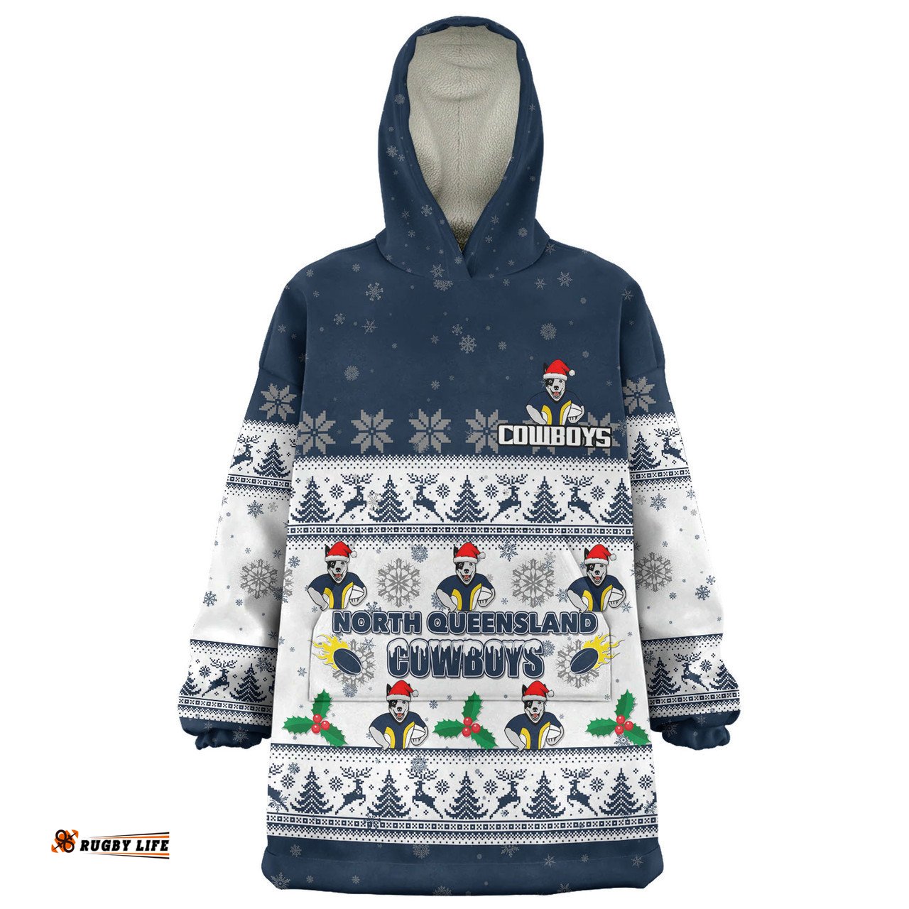 North Queensland Cowboys Christmas Custom Snug Hoodie - Special Ugly Christmas Snug Hoodie