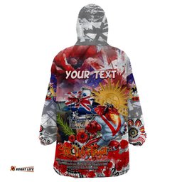 personalised australia rugby dragons anzac wearable blanket hoodie st george illawarra scratch style dt02