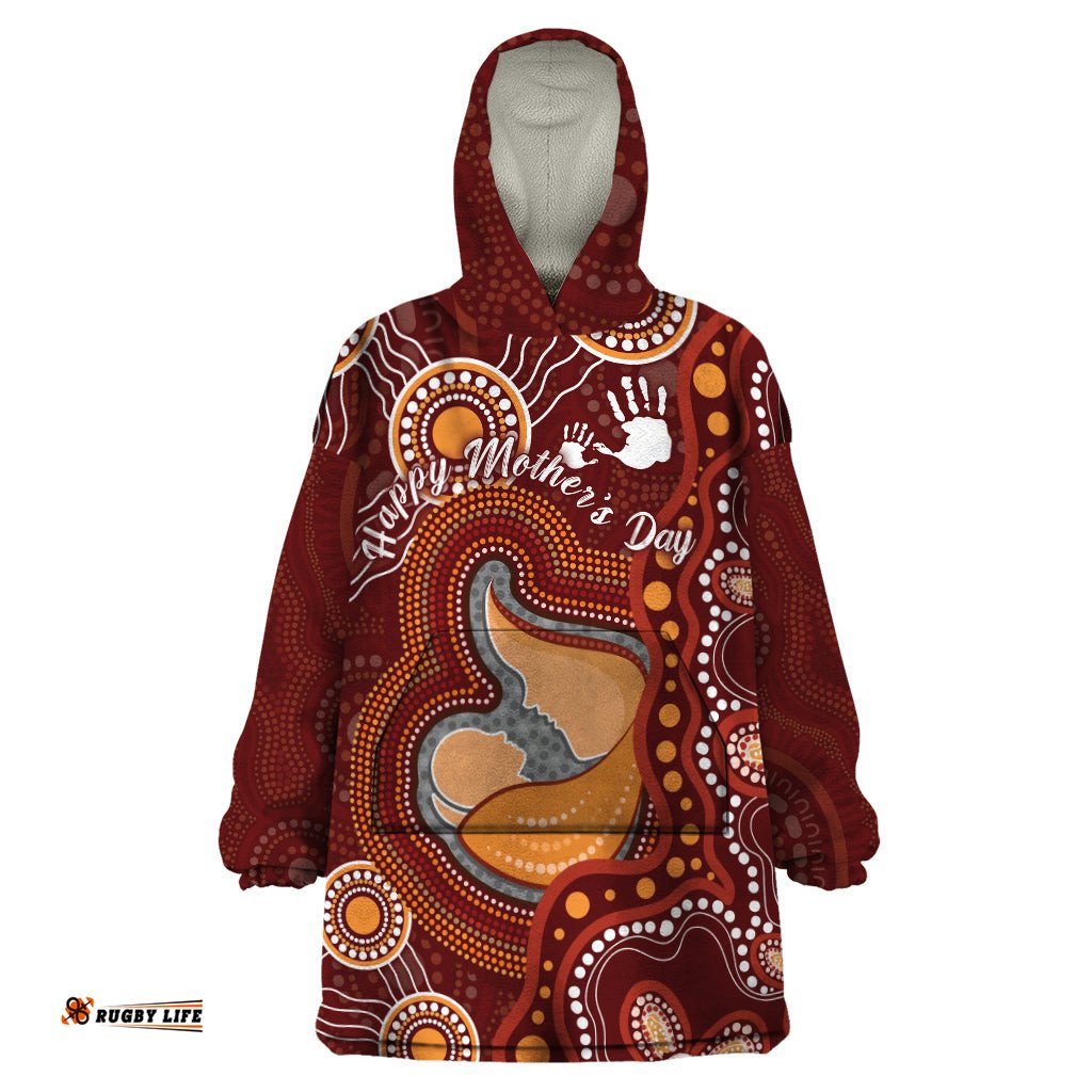 australia mothers day indigenous wearable blanket hoodie aboriginal art