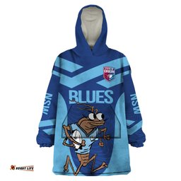 custom new south wales rugby wearable blanket hoodie blues cockroach origin sporty