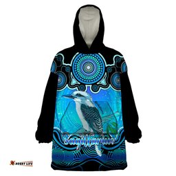 personalised australia sagittarius kookaburra zodiac wearable blanket hoodie auz astrology aboriginal aqua