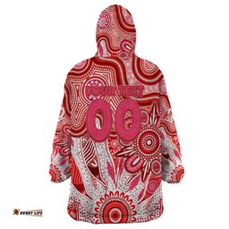 personalised swans naidoc week 2024 wearable blanket hoodie aussie aboriginal art dt02