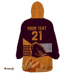 nrl broncos australia day custom wearable blanket hoodie sydney opera house style