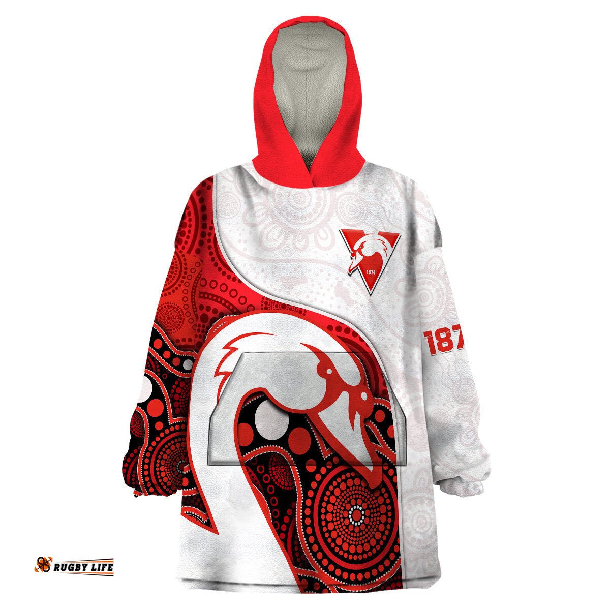 swans football wearable blanket hoodie go swannies indigenous art