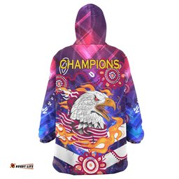 Australia Sea Eagles Snug Hoodie - Custom Australia Sea Eagles Champions with Aboriginal Inspired Abstract Dot Painting Player And Number Oodie Blanket