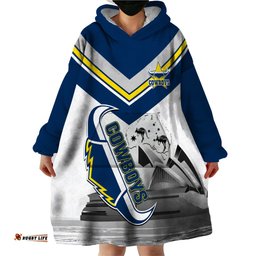 custom australia day cowboys wearable blanket hoodie nrl 2024 sydney opera house with map