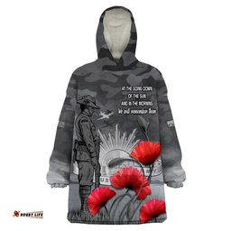 remembrance day wearable blanket hoodie soldier australian army rising sun with red poppy