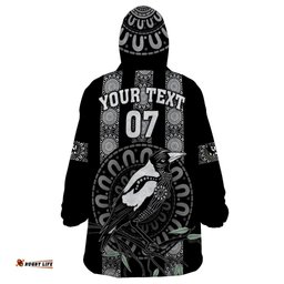 personalised collingwood football wearable blanket hoodie champions go magpies