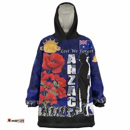 Australia Anzac Custom Snug Hoodie - Anzac day Lest We Forget With Poppies And Camo Pattern Oodie