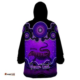 personalised australia capricorn goanna zodiac wearable blanket hoodie auz astrology aboriginal purple