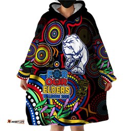 bulldogs football aboriginal art wearable blanket hoodie naidoc indigenous tribal