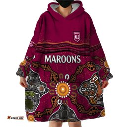 qld maroons rugby wearable blanket hoodie queensland aboriginal origin