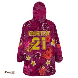 custom broncos rugby wearable blanket hoodie beautiful floral pattern spring summer vibe