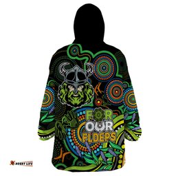 raiders rugby aboriginal art wearable blanket hoodie naidoc indigenous tribal