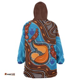 Australia Custom Snug Hoodie - Aboriginal Inspired Mother And Son Platypus Art Land And River Concept Oodie Blanket
