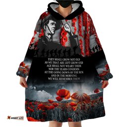 anzac day heroes of the gallipoli wearable blanket hoodie