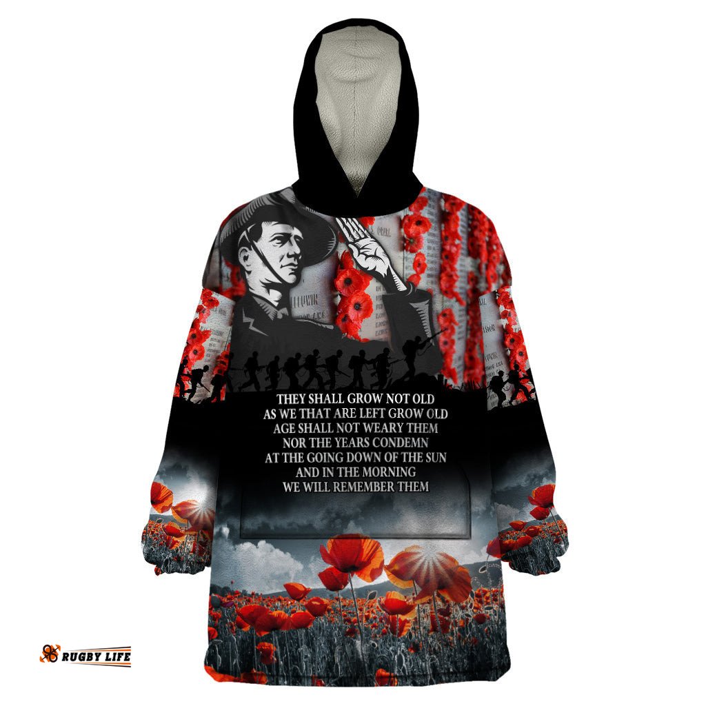 anzac day heroes of the gallipoli wearable blanket hoodie