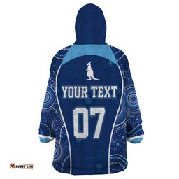 personalised indigenous nsw blues rugby wearable blanket hoodie state of origin blue dynamic