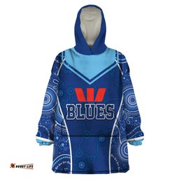 personalised indigenous nsw blues rugby wearable blanket hoodie state of origin blue dynamic