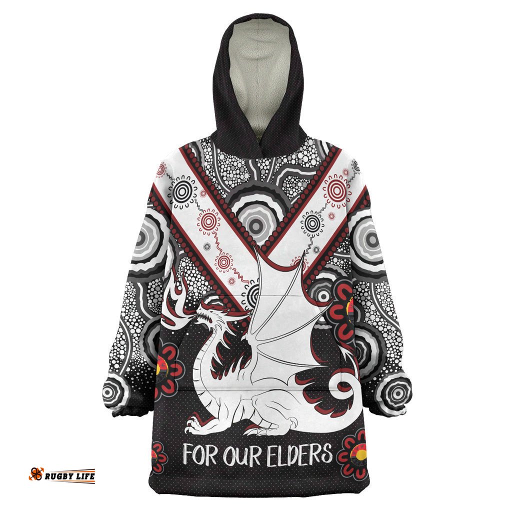 australia illawarra and st george naidoc wearable blanket hoodie custom for our elders boomerangs wearable blanket hoodie